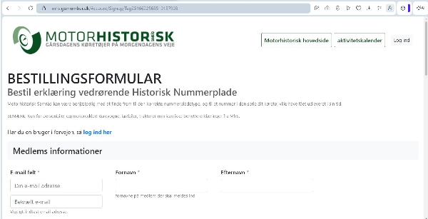 Ny intuitiv bestillingsformular hos Motorhistorisk Samråd sikrer dig hurtigere, nemmere og sandsynligvis også en mere historisk korrekt bestilling.